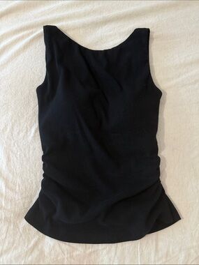 OGL Black Ribbed Elastic Open Back Bra Tank